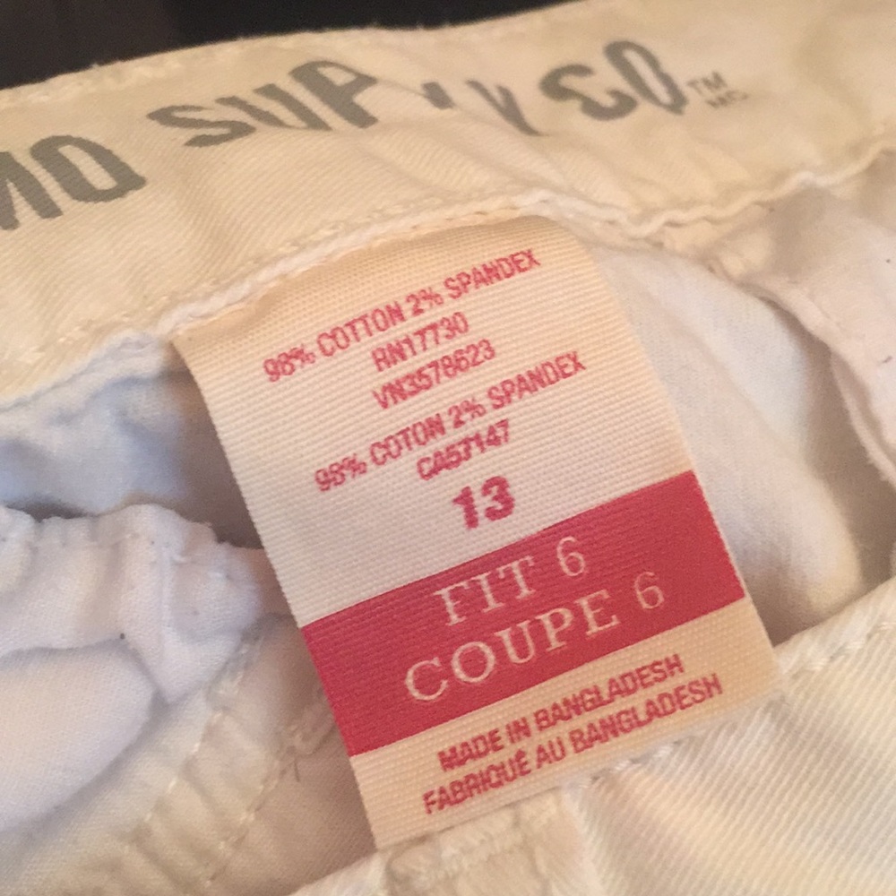 White Midi Rise Shorts - Picture 3 of 3